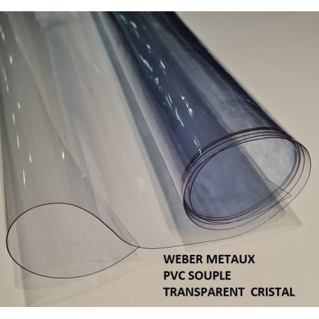 Pvc souple transp cristal ép 0,1