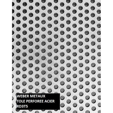 B&T Tôle perforée métal aluminium 2,0 mm d'épaisseur, perforation ronde ø 8  mm décalé RV 8–12