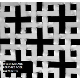 Tôle perforée acier brut labyrinthe